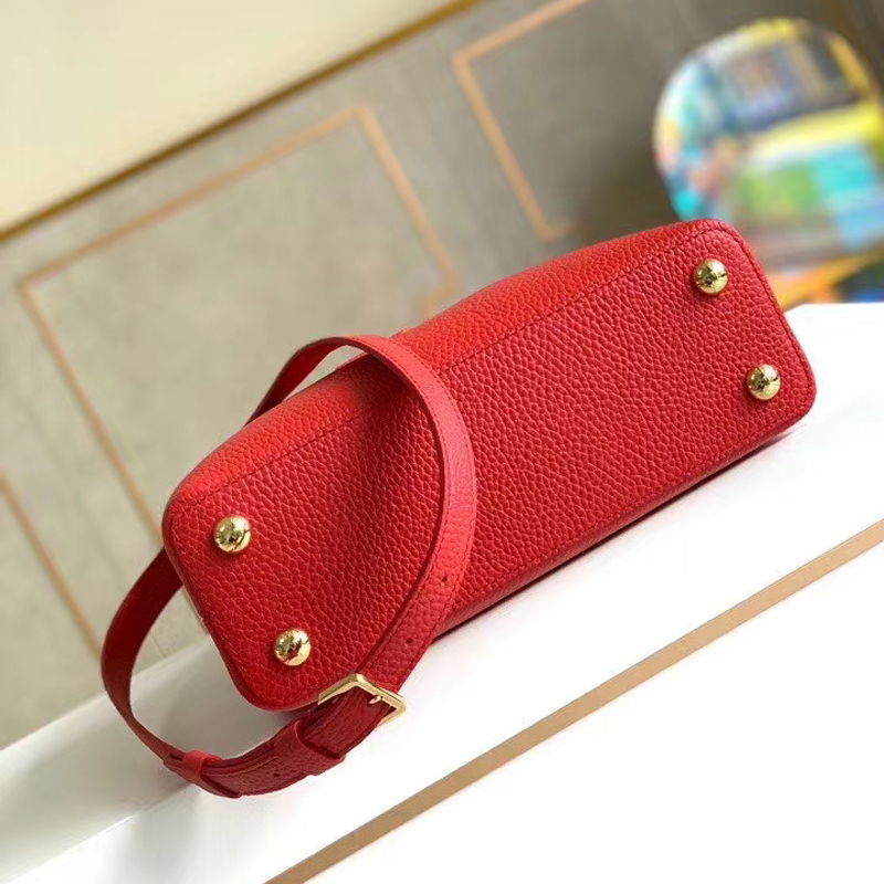 Louis Vuitton CAPUCINES BB Taurillon Leather Bag M52689 Red